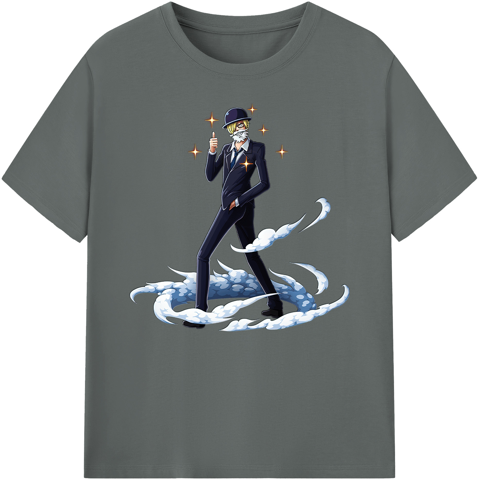 （画像用） ワンピース サンジ ONE PIECE Sanji 綿100％ メンズ半袖Tシャツ｜肌触りやわらか＆通気性